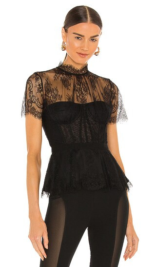 Kehlani Lace Bustier Top in Black | Revolve Clothing (Global)