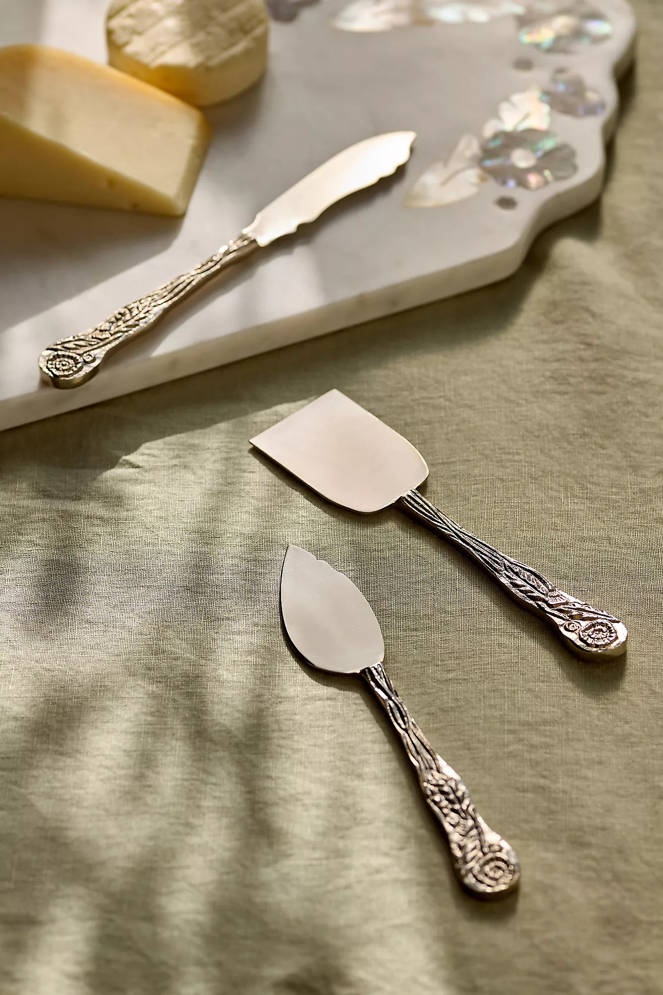 Augustine Stainless Steel Cheese Knives, Set of 3 | Anthropologie (US)