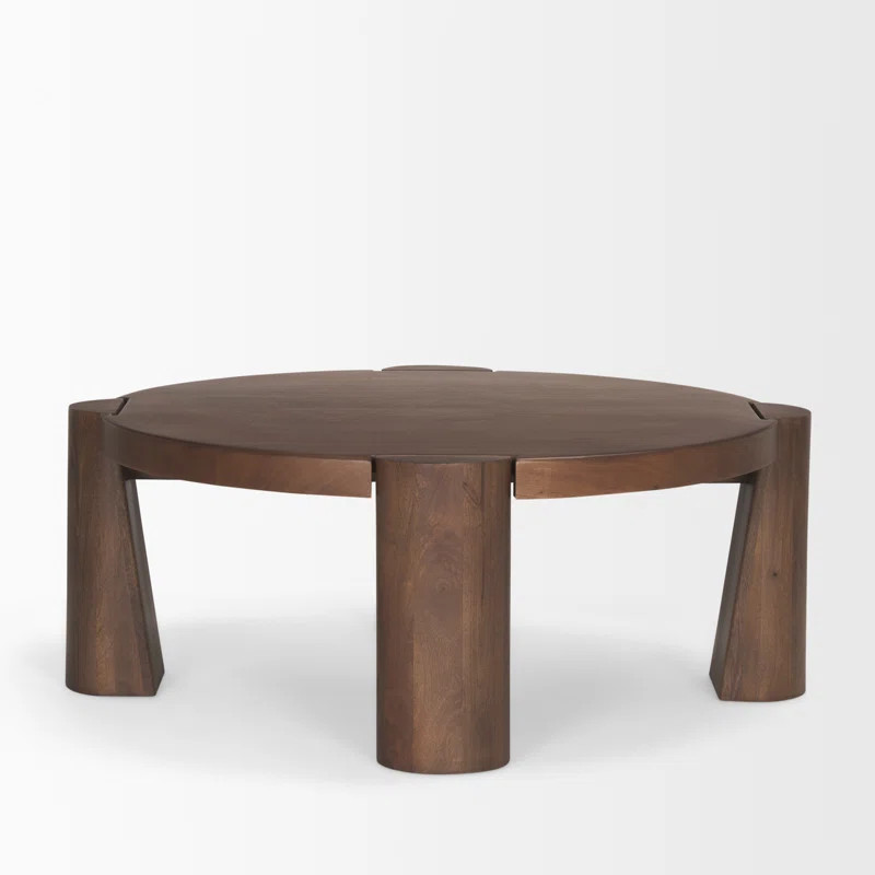 Juljan Round Wood w/ Tapered Legs Coffee Table | Wayfair North America