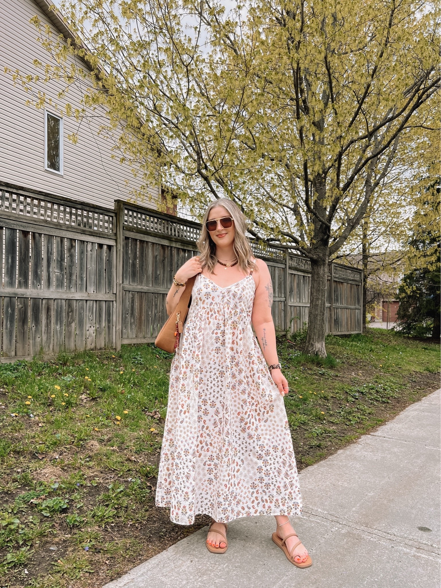 Wearing my usual size L in the boho maxi dress, currently 50% off! My sandals are super comfy, I’m usually a 9.5-10 and wear a 10. Canadian Old Navy and Crocs links under “similar products”

#LTKdresses #LTKsale #LTKsummer