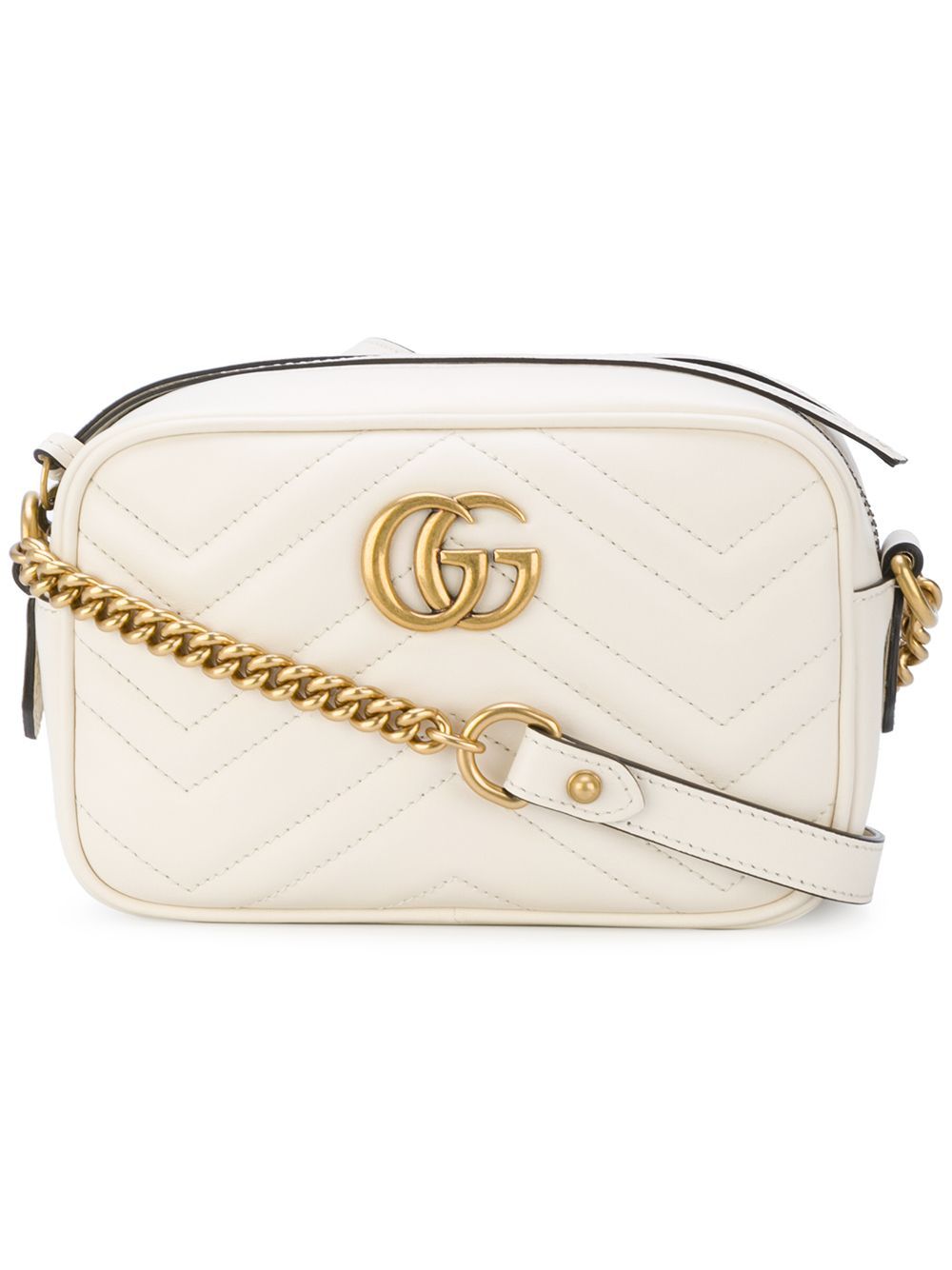 Gucci White GG Marmont Leather cross body bag - Nude & Neutrals | FarFetch US