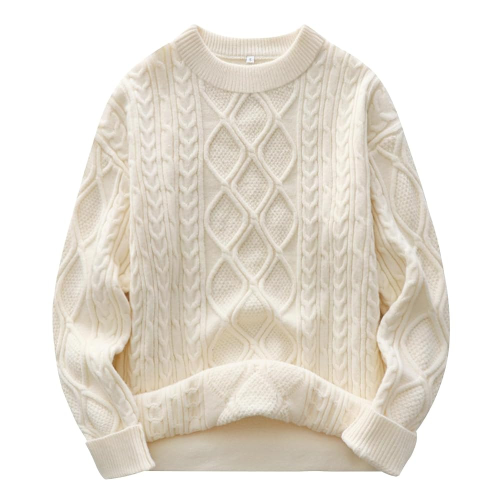 ANRABESS Women Oversized Chunky Cable Knitted Vintage Sweater 2025 Fall Outfits | Amazon (US)