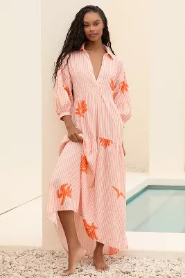 The Carolita Printed Tiered Shirt Dress by Celandine:  Daniella Manini Edition | Anthropologie (US)