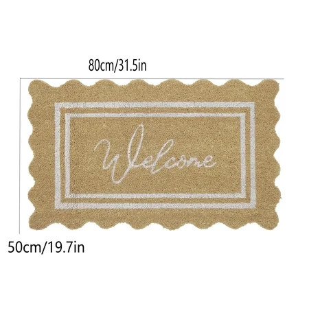 Spring Welcome Matt Outdoor,Scalloped Edge Welcome Doormat for Front Door Mat Outside Entrance,Home Doors Plate Durable Dirt Trapper Welcome Mats for Outdoor Indoor Entrance Garage Door Mat,40x60cm | Walmart (US)