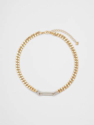 Two Tone Paperclip Necklace | Banana Republic Factory