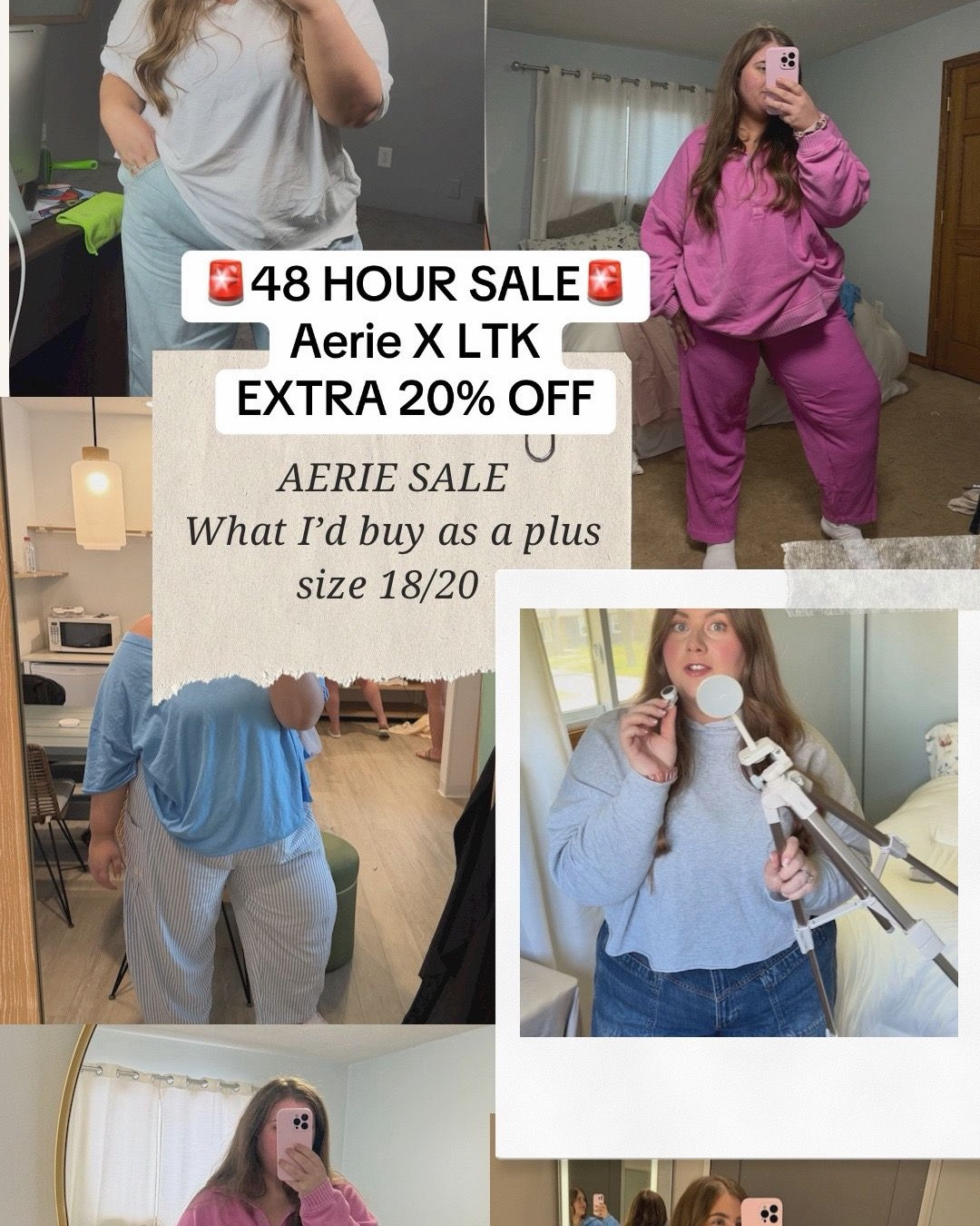 what I’d buy from the aerie sale as a size 18/20 💗
everything is SO comfy & actually flattering

* extra 20% off makes it even better 😭
    linked in my LTK!!

#LTKPlusSize #LTKSaleAlert #LTKxAerie