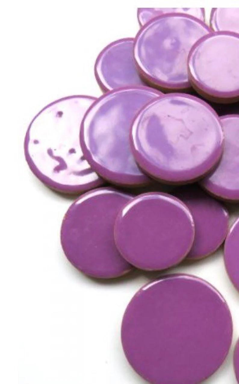 Large Ceramic Circle Mix Pretty Purple /// 6pcmosaic - Etsy | Etsy (US)