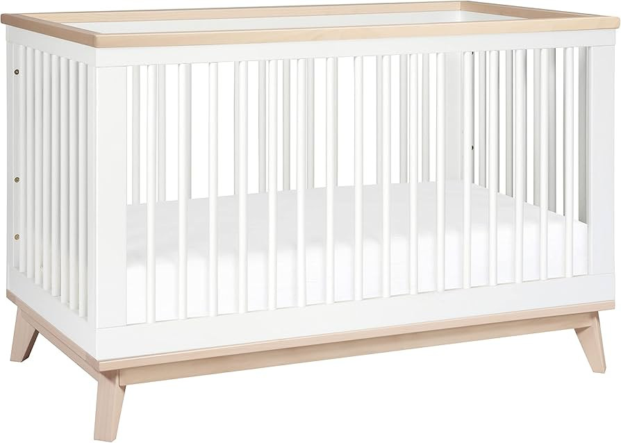 Babyletto Scoot 3-in-1 Convertible Crib with Toddler Bed Conversion Kit in White and Washed Natur... | Amazon (US)