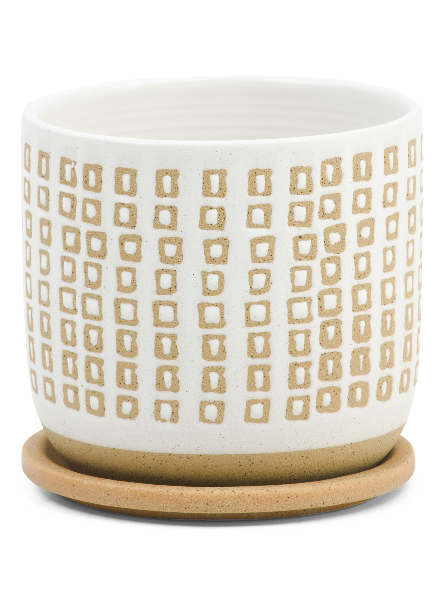 6in Ceramic  Planter With Saucer | TJ Maxx