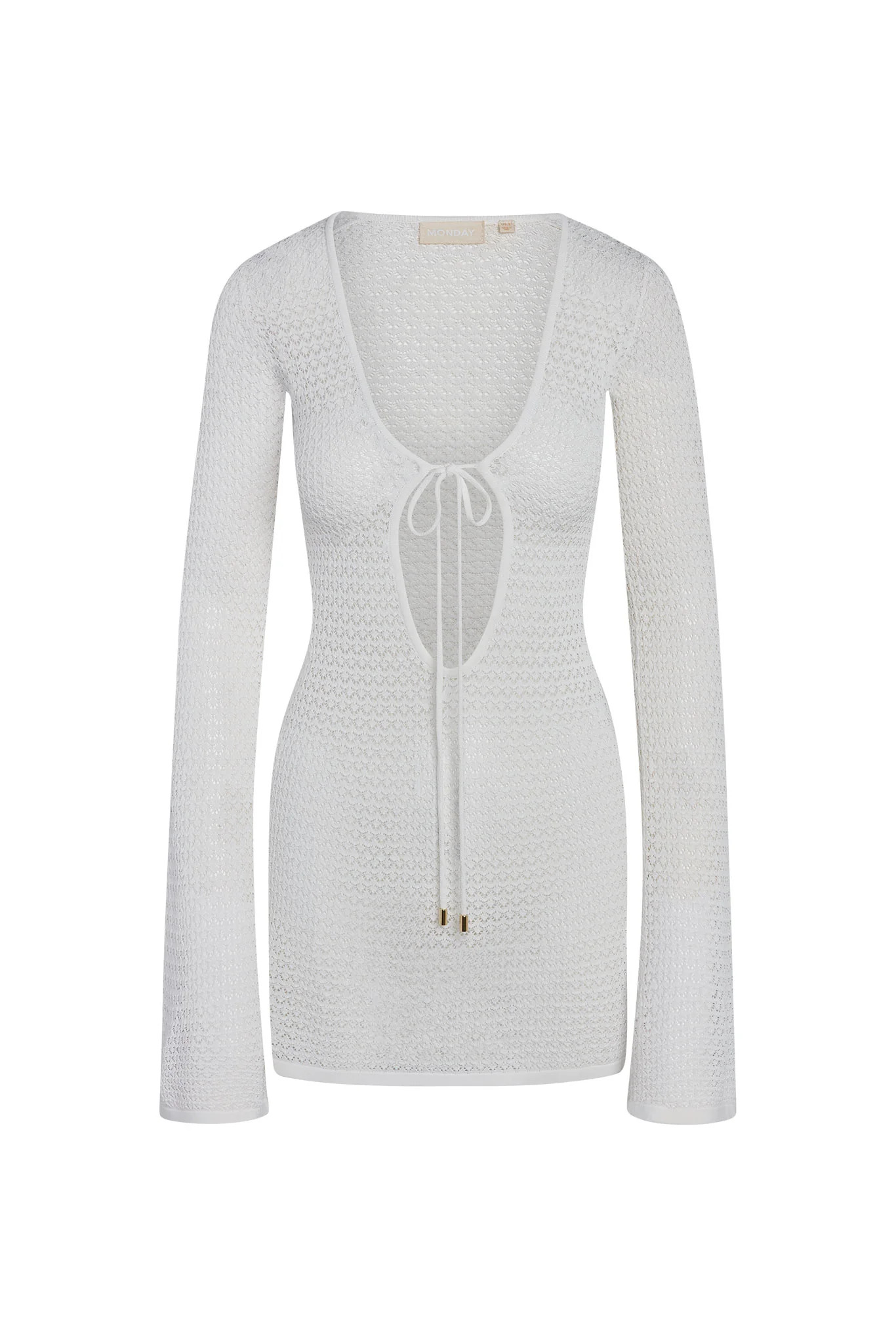 Montego Mini Tie Dress - White Lace Crochet | Monday Swimwear