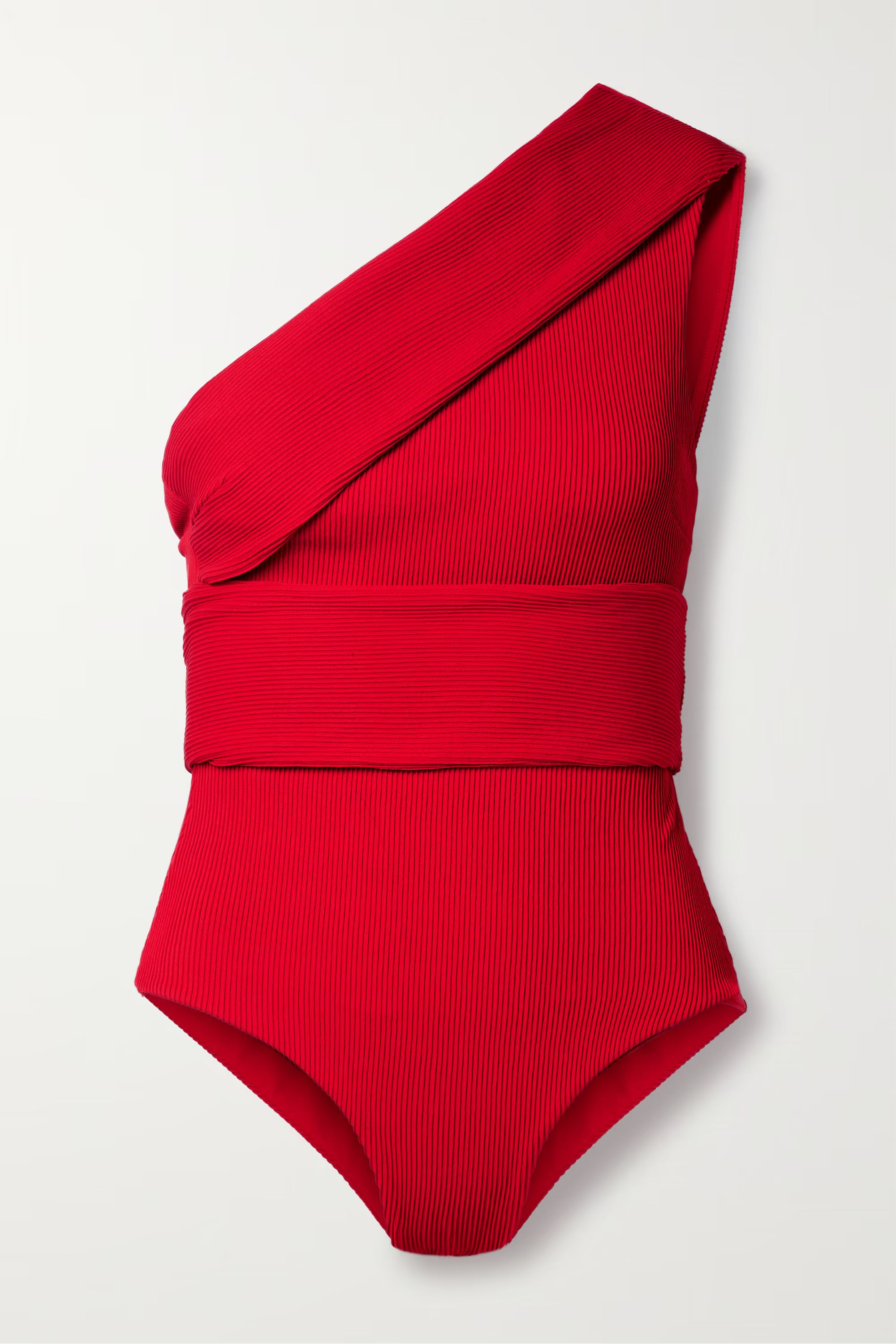 Maria one-shoulder ribbed swimsuit | NET-A-PORTER (US)