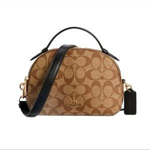 Coach Serena Monogram Signature Canvas Satchel Crossbody | Poshmark