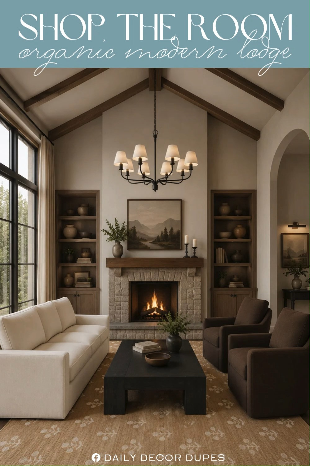 Shop The Room: Organic Modern Lodge Living Room Inspiration. Rustic Organic Modern Interior. Contemporary Rustic Lodge Interior. Cozy Organic Contemporary Living Room. Organic Modern Living Space. Designer Organic Modern Space. 

Home more affordable option find copy cat similar look for less budget friendly affordable cheap cheaper beautiful pretty. Clearance sale coupon code discount code promo code luxury lookalike look a like Inspo inspiration inspired by idea ideas Love like these? I share multiple every day in my FB group.
#shoptheroom #organicmodern #modernlodge #rusticmodern #homedecor #livingroominspo #homeinspiration #interiorinspo 

 #LTKHome