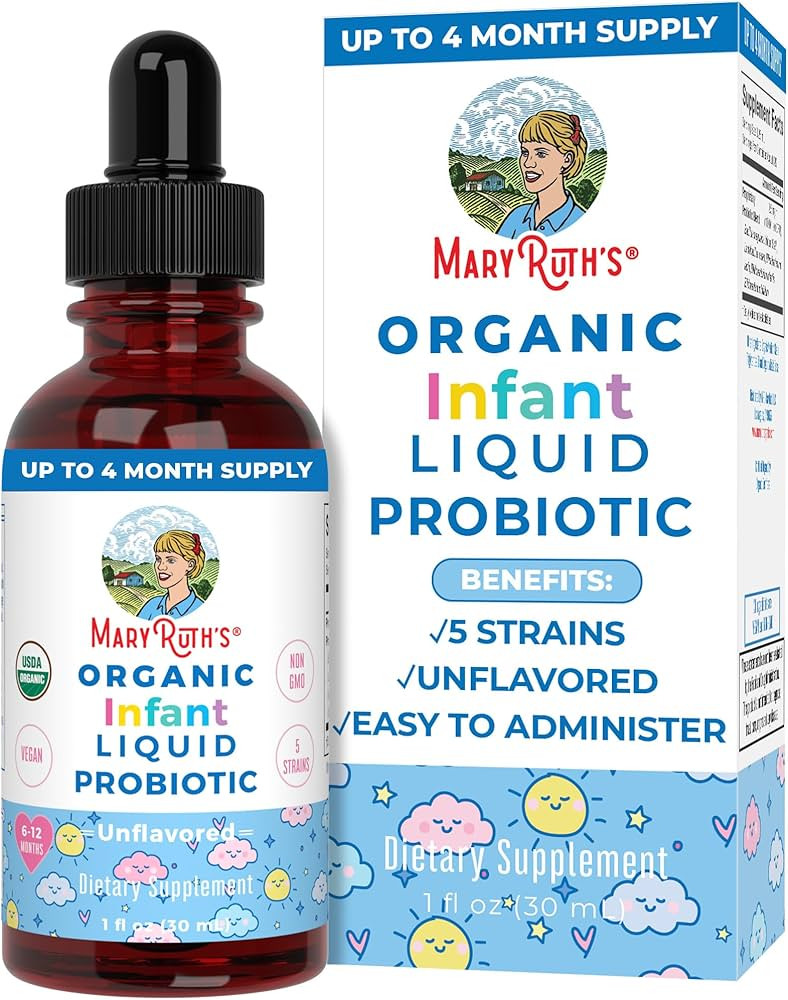 USDA Organic Infant Liquid Probiotic Drops by MaryRuth's | Baby Essentials | Probiotics for Infan... | Amazon (US)