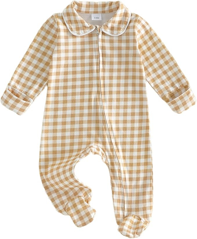 Seyurigaoka Newborn Baby Boy Girl Romper Long Sleeve Zipper Jumpsuit | Amazon (US)