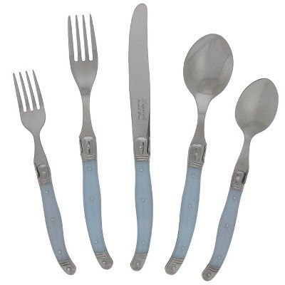 French Home Laguoile 20pc Stainless Steel Silverware Set Blue | Target