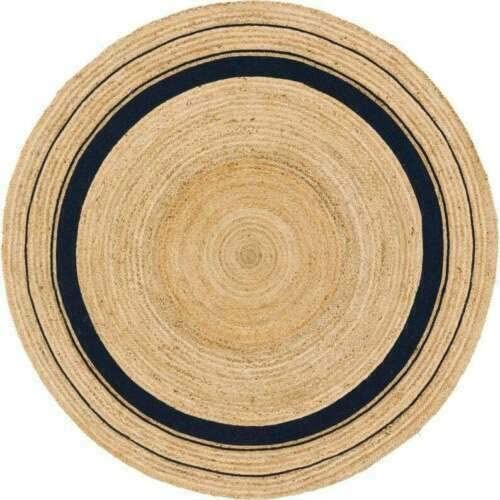 Vipanth Exports Natural Jute Rug Hand Braided Round Area Rug Handmade Rug for Home Decor (3 Feet Rou | Amazon (US)