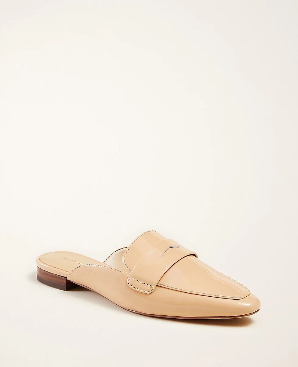 Geraldine Patent Leather Loafer Slides | Ann Taylor (US)
