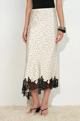 Sonnet Polka Dot Lace Trim Skirt | Fabrique