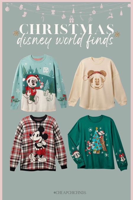 Disney world Christmas sweatshirts. Christmas Spirit jerseys. 
These are so expensive but there’s a 20% off code you can use! “DISNEYPAL"

*sizing: I always size up one in these. I got a small

#LTKfamily #LTKHoliday #LTKunder100
