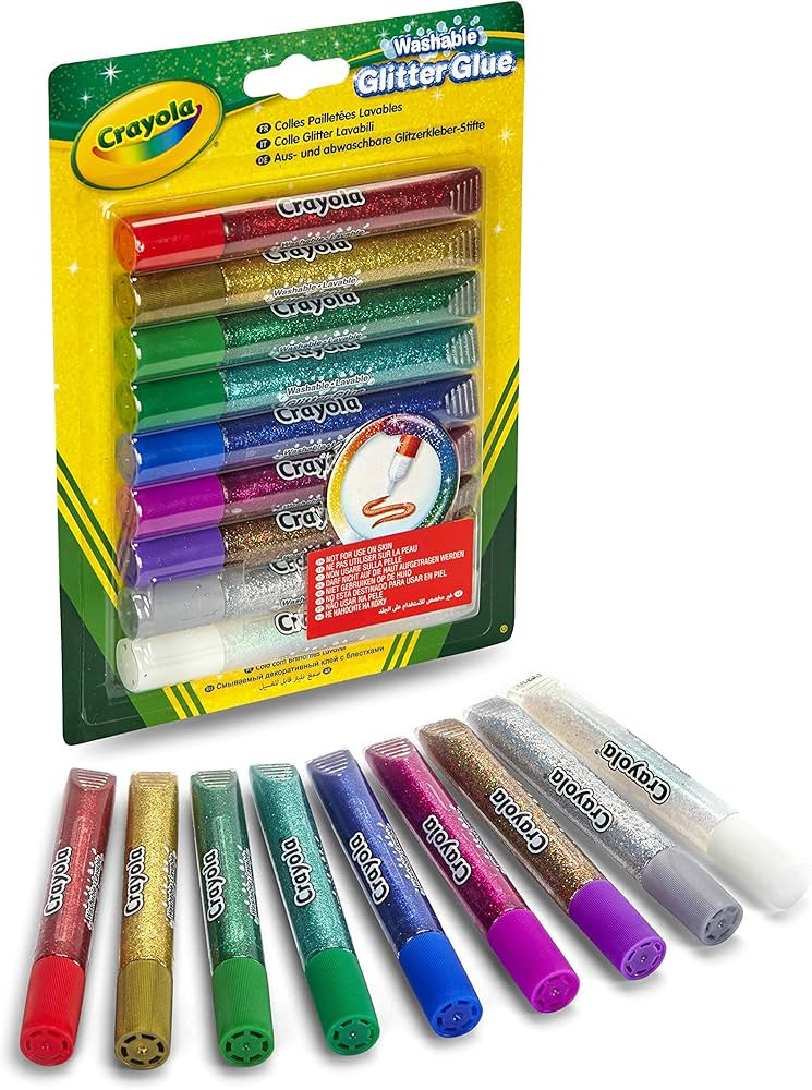 Crayola Washable Glitter Glue Pens, 9 Count, Colors may vary | Amazon (US)