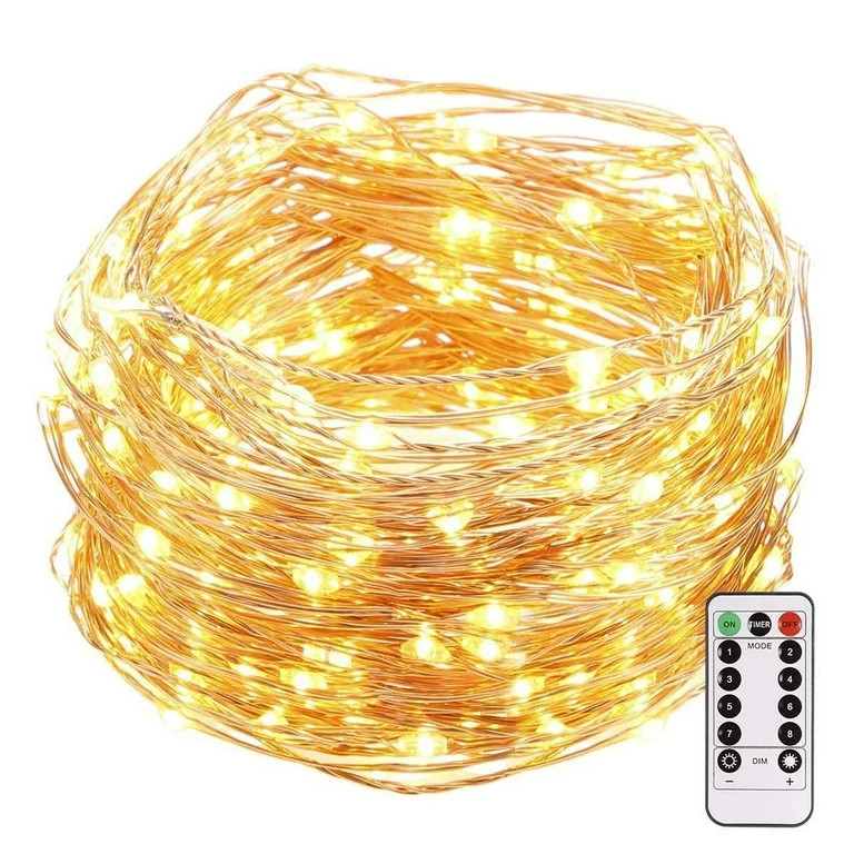 33 Feet 100 Led Fairy Lights Battery Operated with Remote Control Timer Waterproof Copper Wire Tw... | Walmart (US)