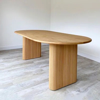 Burlywood Oval Solid Wood Dining Table | Wayfair North America
