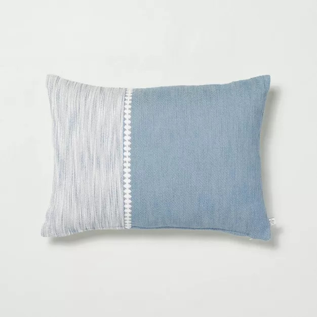 Diamond Stripe Color Block Bed Pillow with Zipper - Hearth & Hand™ with Magnolia | Target