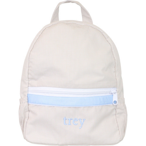 Khaki Gingham Backpack | Cecil and Lou