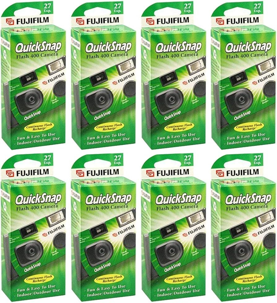 Fujifilm QuickSnap Flash 400 One Time Use 35mm Camera with Flash, 27 Exposures, 8-Pack | Amazon (US)