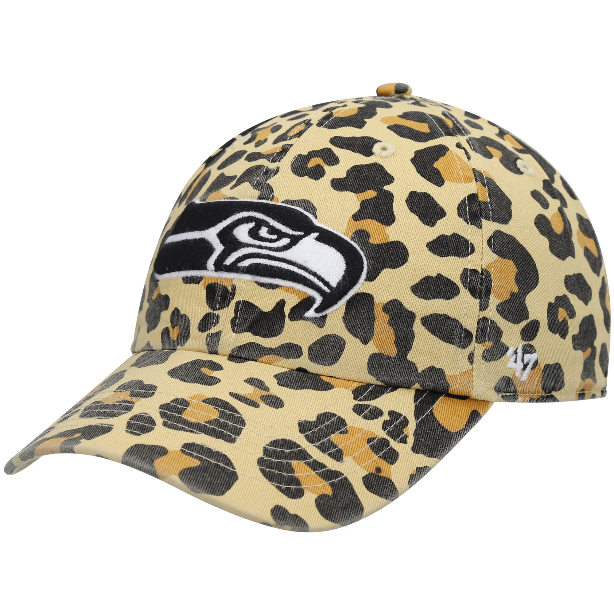 Women's Seattle Seahawks '47 Tan Bagheera Clean Up Allover Adjustable Hat | NFL Shop