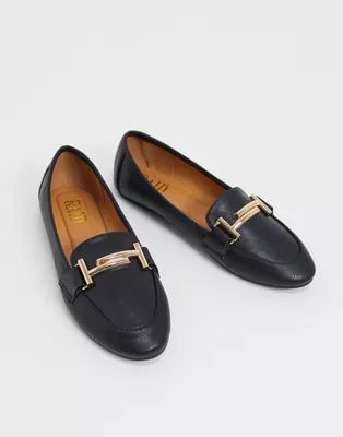 RAID Nidhi loafer with gold snaffle in black | ASOS (Global)