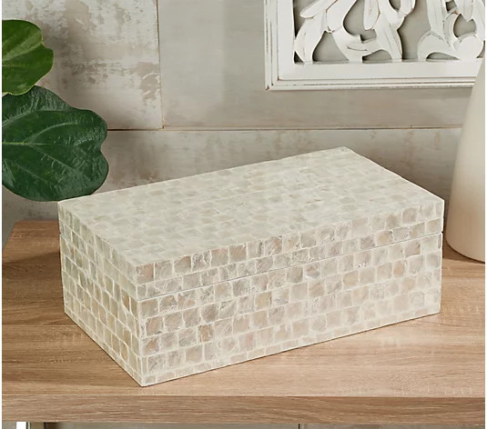 Decorative Capiz Design Keepsake Box by Valerie | QVC