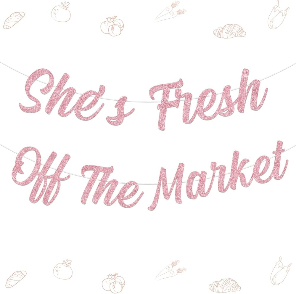 She's Fresh Off The Market Bridal Shower Banner Glitter Gold Farmers Market Banner Farmer Market ... | Amazon (US)