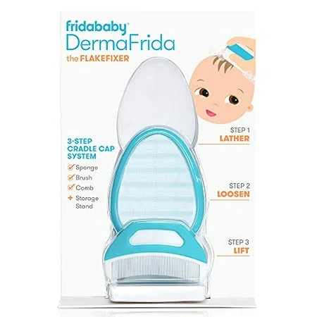 The 3-Step Cradle Cap System by Fridababy | DermaFrida The FlakeFixer | Sponge Brush Comb and Storag | Walmart (US)