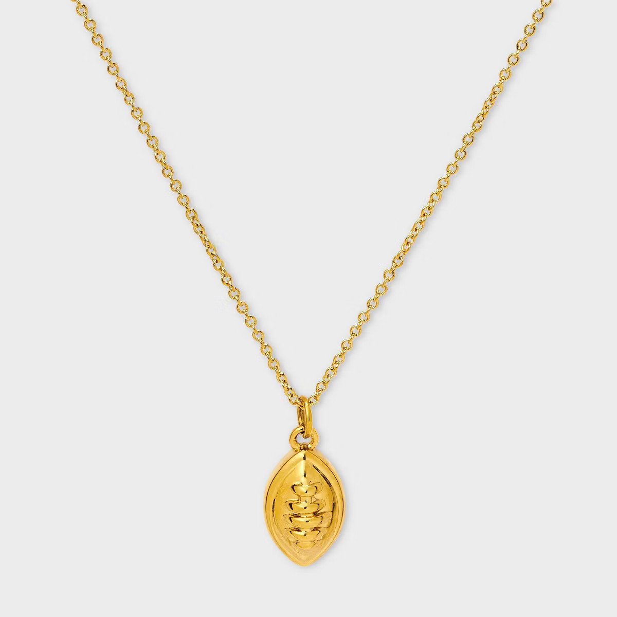 Tiny Tags 14K Gold Ion Plated Football Necklace | Target