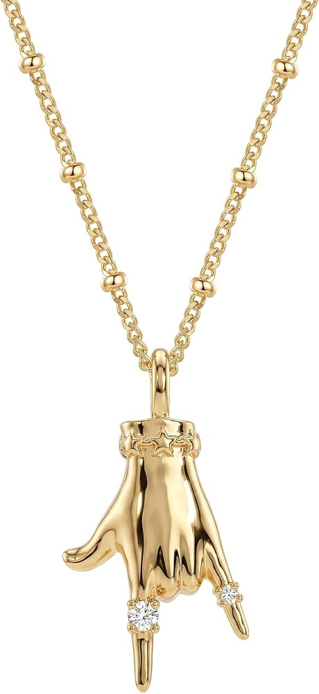 MEVECCO Sculptural Hand Gesture Pendant Necklaces for Women | Amazon (US)