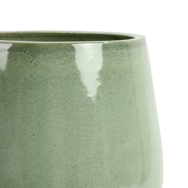 Beautiful 12" Soft Sage Bubble Base Tapered Ceramic Planter with Saucer by Drew Barrymore | Walmart (US)