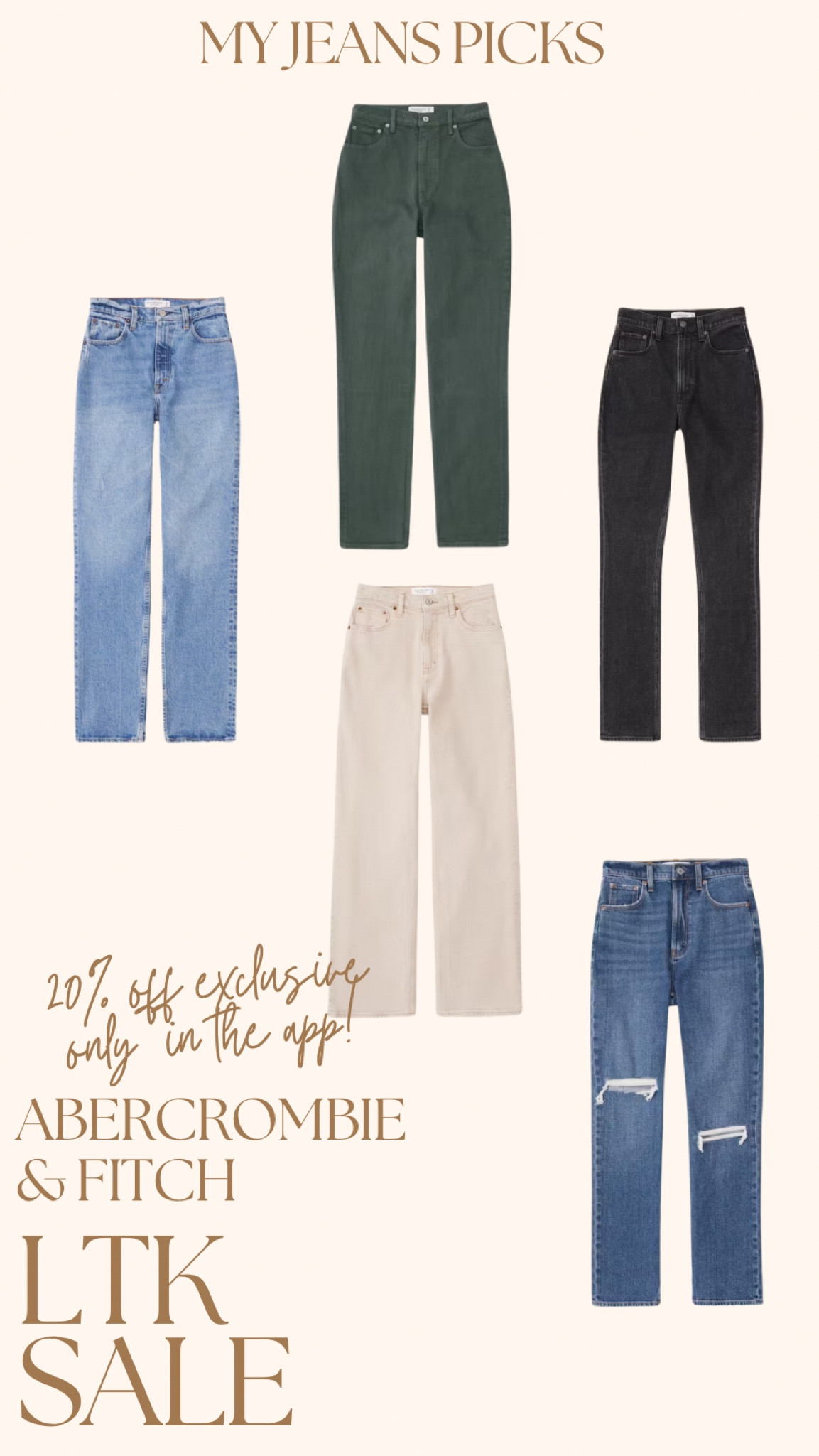 It’s Jean season!!!! Here are a few of my favorites from Abercrombie which is just simply the best place to get jeans

#LTKSale #LTKfindsunder100 #LTKsalealert