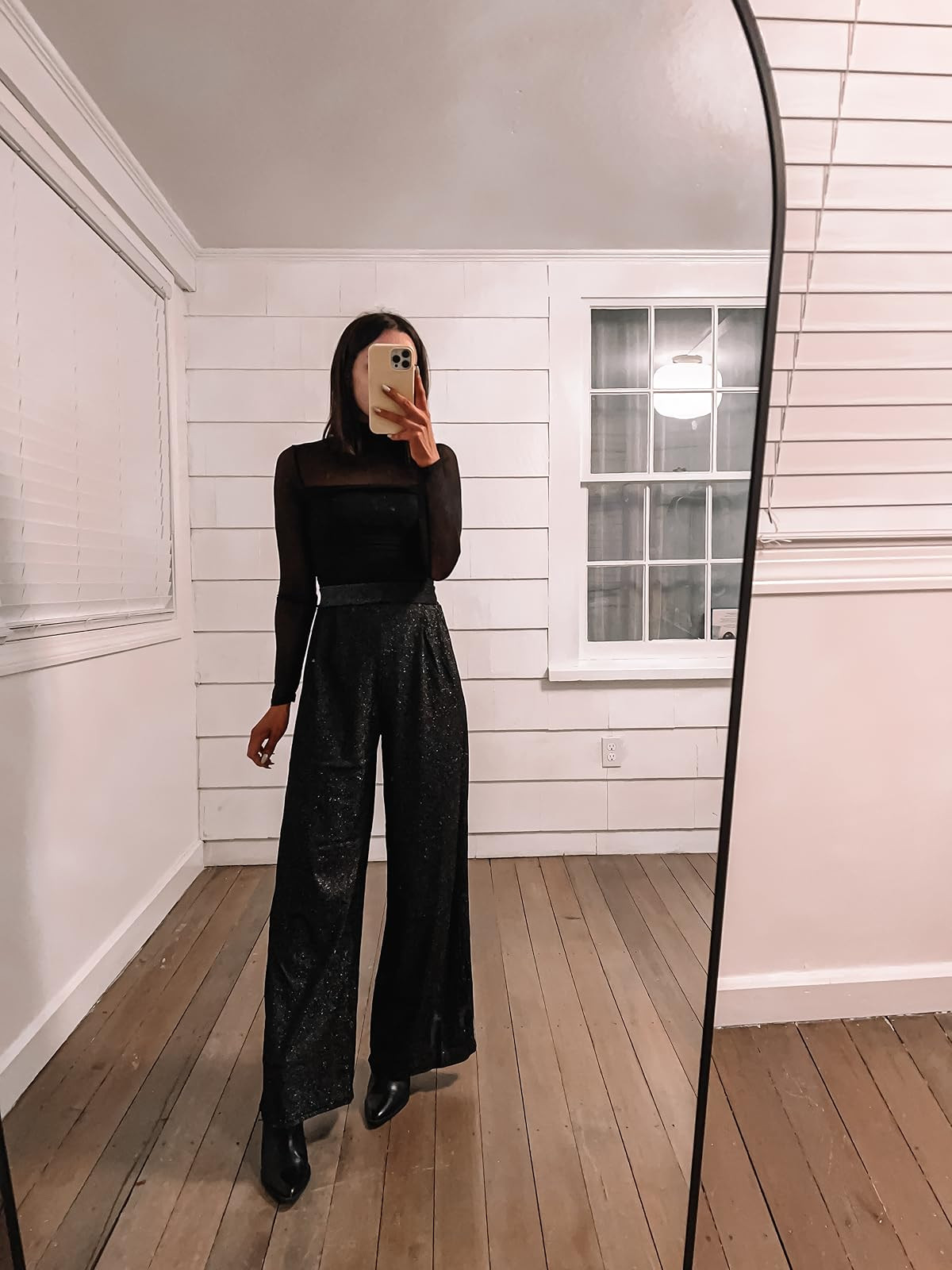 New years outfit-pants in S, top in XS, heels true to size.
 

 #LTKHoliday #LTKPetite #LTKFindsUnder50