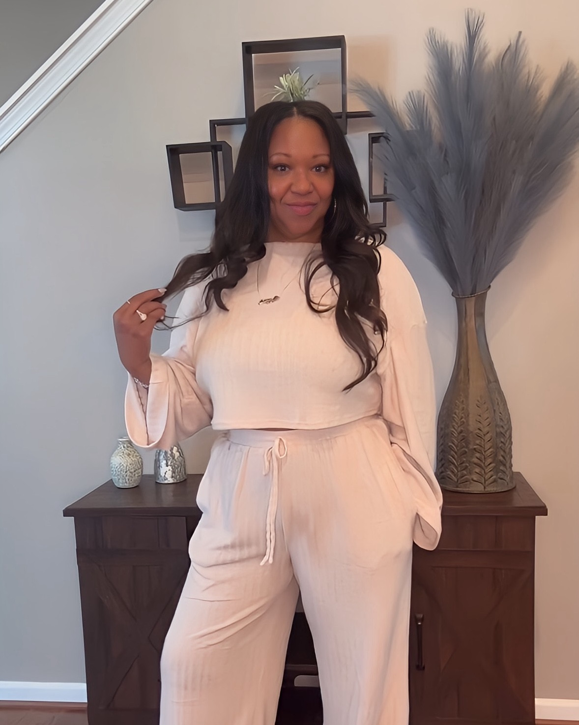 Slayin’ the Cozy Game, One Comfy Set at a Time! 💃🏽💖

This cozy two-piece set is all about laid-back luxury! 💞 Featuring a relaxed-fit, drop-shoulder crop top with wide, flowy sleeves, and ultra-comfy matching drawstring pants, it’s perfect for chilling at home or turning heads on a casual day out. 

The soft ribbed fabric feels like a gentle hug, keeping you comfy yet chic all day long. I mean…who wouldn’t wanna live in this?! Tap the link on my LTK for deets. 🛍️🛒

Comfy, chic, and ready to SLAY ✨ Makes the perfect gift too 🎁

#CozyVibes #EffortlessStyle #CurvyFashion #LTKCurves #Comfy #chic #readytoslay #StyleGoals 

#LTKStyleTip #LTKGiftGuide #LTKMidsize