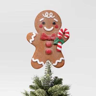 Christmas Plastic Gingerbread Man Tree Topper Candy Cane - Wondershop™ | Target
