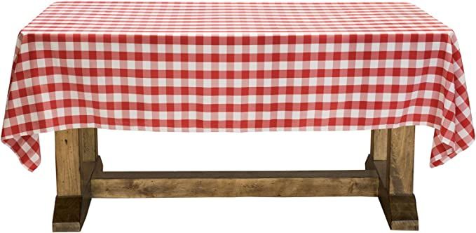 Lann's Linens - 60" x 102" Premium Checkered Tablecloth - Rectangular Polyester Fabric Picnic Tab... | Amazon (US)