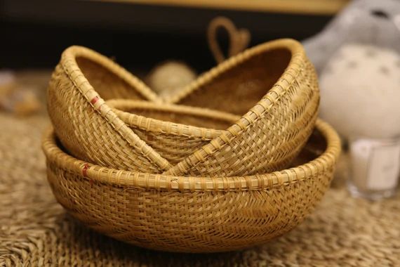 Set 4 big bamboo baskets Vietnamese bamboo basket Christmas | Etsy | Etsy (US)