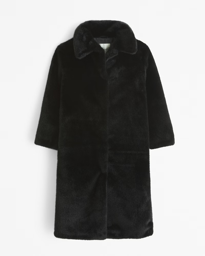 Abercrombie & Fitch Women's Faux Fur Coat in Black - Size XXS | Abercrombie & Fitch (US)