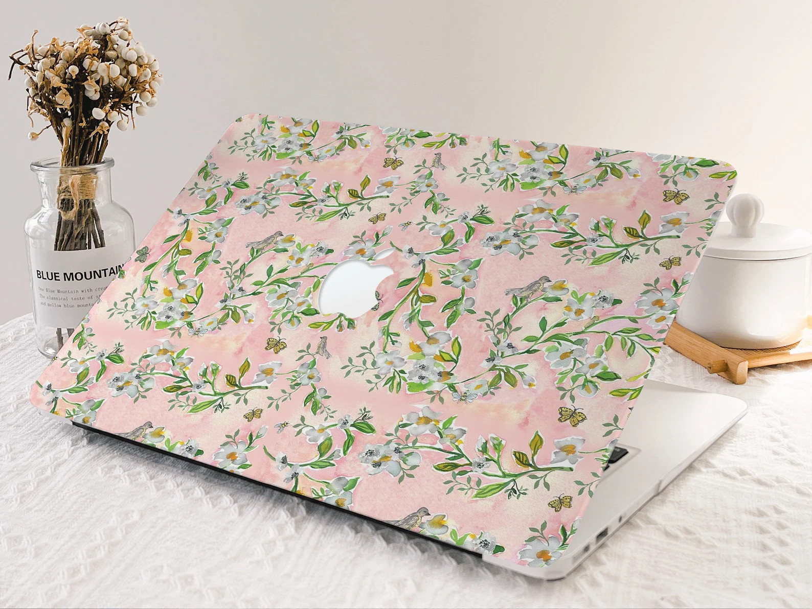 Light Pink Spring Flowers MacBook Case White Floral MacBook - Etsy | Etsy (US)