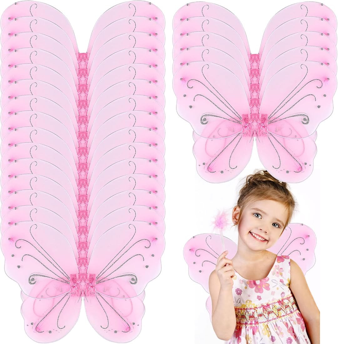 Chivao 20 Pieces Fairy Wings Butterfly Wings Dress up Birthday Wedding Decoration Halloween Party Ac | Amazon (US)
