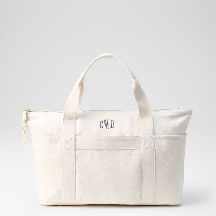 Cotton Linen Zip-Top Tote | Mark and Graham