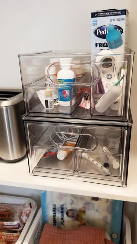 Create a pantry that’s not only looks good but is functional for everyday life!🌟

This mom needed an area in the pantry that was easy to access kids medications and other essentials for the kids. I used a stackable drawer with an open bin that stacked on top to keep items sorted and organized.👫💊

The toaster was also in the pantry so I used one of my favorite baskets to keep bread organized.🥪🍞🥯
Home organization, kitchen organization

#LTKHome #LTKKids #LTKVideo