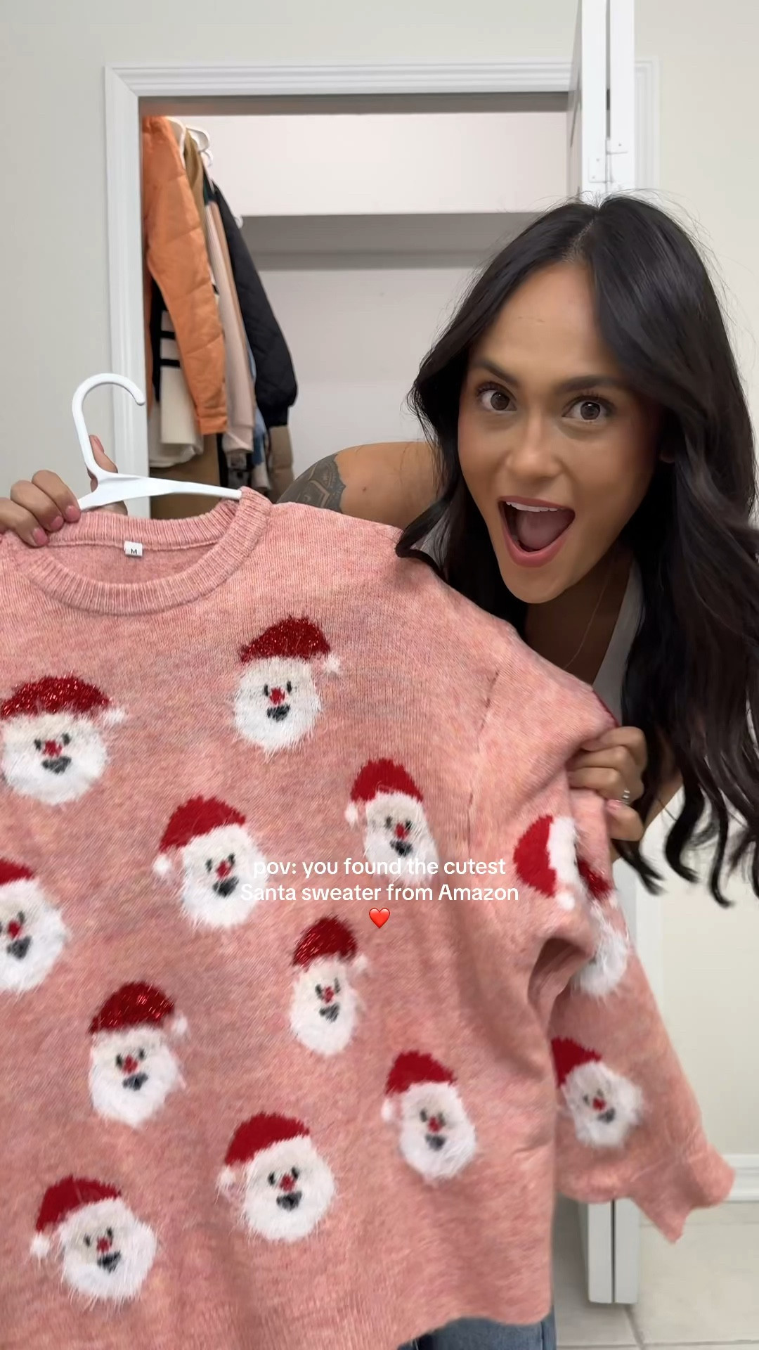 The cutest holiday sweater with little Santa heads all over the front 🎅❤️🎄 

#holidayfinds #santasweater #ootd #holidaylook 

#LTKStyleTip #LTKFindsUnder100 #LTKHoliday